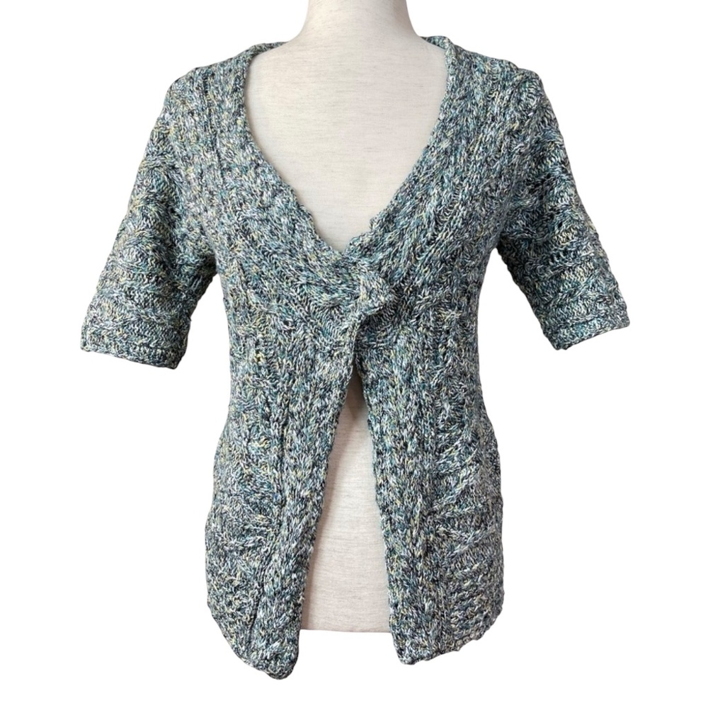 Moth Tern Tail Chunky Knit Cardigan with Front Snap Closure